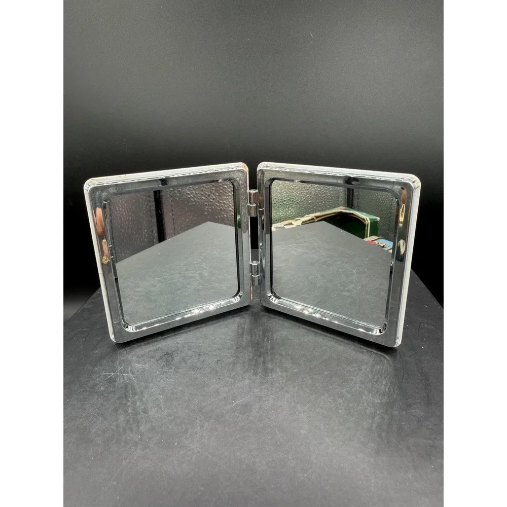 💎🪞 Mirror Compact New White w/ Pink Jewels Travel Purse Mirror Gift ✨🌸